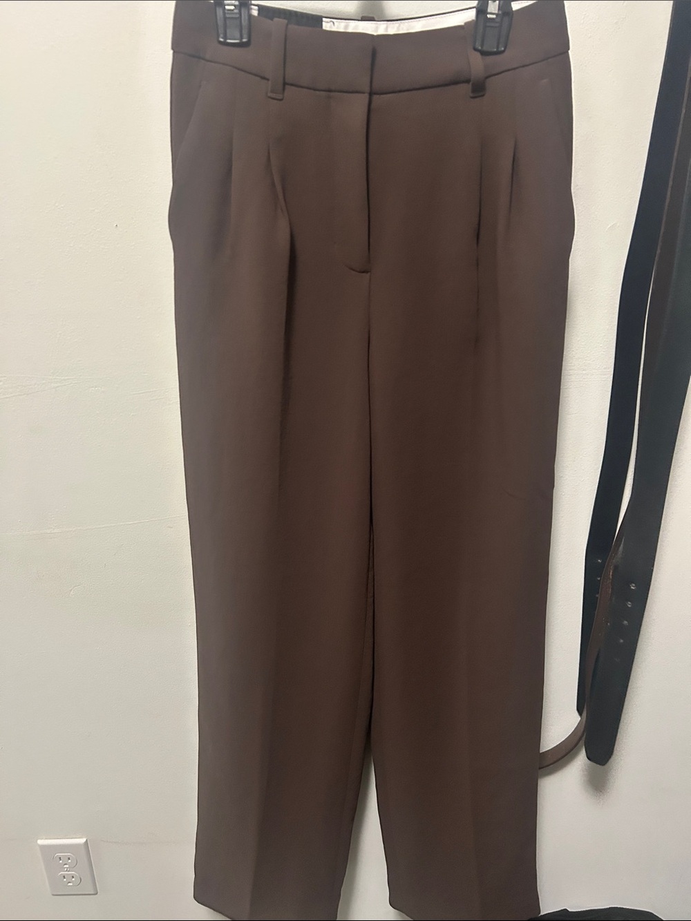 Wilfred Aritzia The Effortless Pants High Rise Brown